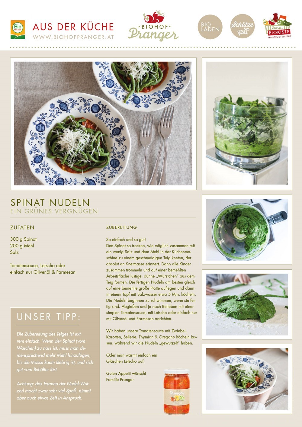Spinatnudeln