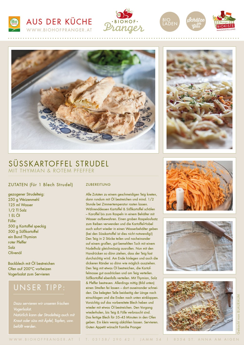 Süsskartoffel Strudel
