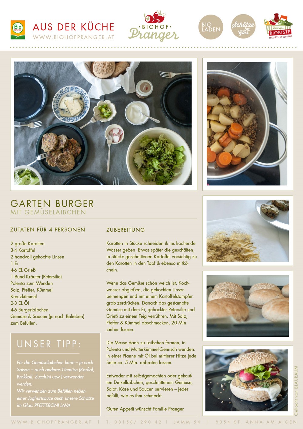 Garten Burger Gemüselaibchen